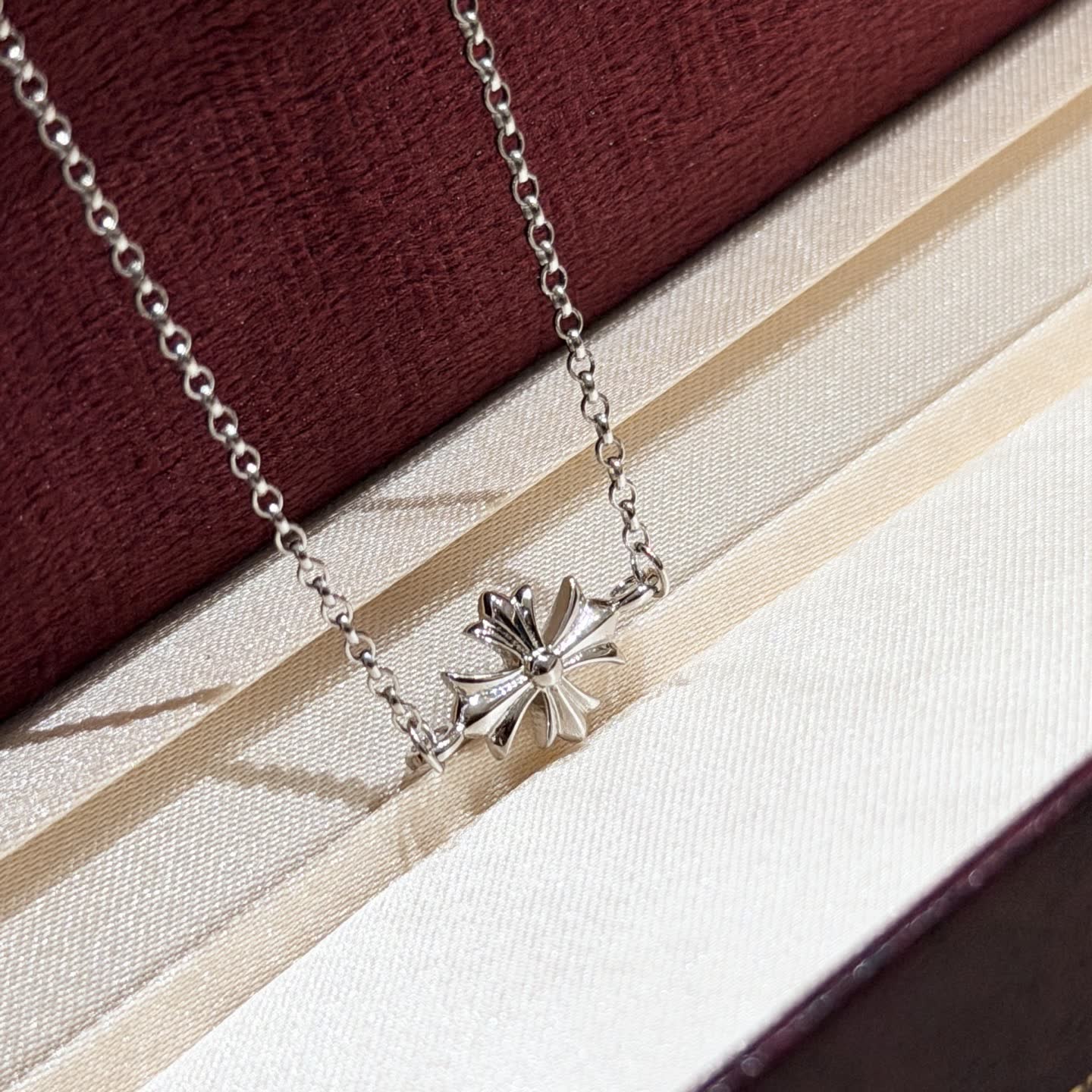 Chrome Hearts Silver Flower Necklace